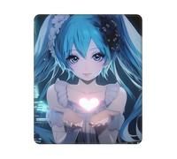 ASLKXOPEMG Alfombrilla de ratón lavable con base de goma antideslizante Hatsune Digital Miku alfombrilla de mouse impermeable para teclado portátil para juegos, portátil, oficina, hogar, viajes, 25 x