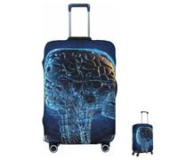 ASLKXOPEMG Funda para equipaje de 65 a 95 cm, elástica, protector de inteligencia artificial, cerebro, equipaje, antiarañazos, lavable, protector de maleta, fundas decorativas, Black, XL, Juego de
