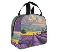 ASLKXOPEMG Lonchera aislada para mujeres y hombres, campos de lavanda, reutilizable, bolsa de almuerzo para trabajo, picnic, viajes