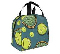 ASLKXOPEMG Lonchera aislada para mujeres y hombres, raquetas de tenis y pelotas de tenis, bolsa de almuerzo reutilizable para el trabajo, picnic, viajes