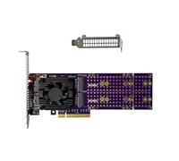 ASM2824 PCIe 3.0 x8 a 4X M.2 NVMe SSD Tarjeta adaptadora con ASM2824 para Minisforum Synology ZFS TrueNAS 22110/2280/2260/2242/2230 4* M.2