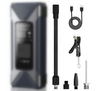 ASMAX Kit de accesorios para bomba de aire T10 - Juego de repuesto con cable tipo C, manguera de aire, Presta, Dunlop, válvulas Schrader, aguja de bola, para bicicleta, pelota, scooter y más