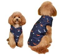 Asmea Abrigo Perro Invierno Chaqueta Perro Abrigo para Perros Pequeño Mediano Ligeramente Impermeable Cálido Ropa para Perros con Agujeros para Arnés Navidad Abrigos Teckel Chihuahua Azul XXS