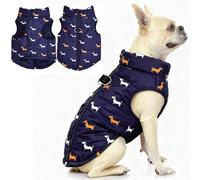 Asmea Abrigo Perro Invierno Chaqueta Perro Abrigo para Perros Pequeño Mediano Ligeramente Impermeable Cálido Ropa para Perros con Agujeros para Arnés Navidad Abrigos Teckel Chihuahua Azul S