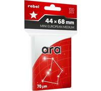 Asmodee, Fundas para tarjetas (44 x 68 mm) "Mini European Medium" Ara, 100 unidades