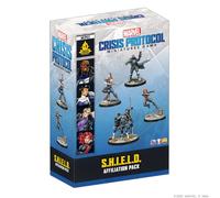 Asmodee Marvel Crisis Protocol Shield Affiliation Pack, Juego de Miniaturas con Nick Furia, Ojo de Halcón y Viuda Negra, A Partir de 14 años, 2 Jugadores, 90 Minutos, Español, Inglés, Francés