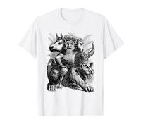 Asmodeus - Diccionario Demonológico Demonológico Infernal Camiseta gráfica económica, Hombre, Blanco, XL
