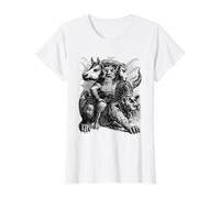 Asmodeus - Diccionario Demonológico Demonológico Infernal Camiseta gráfica económica, Mujer, Blanco, M