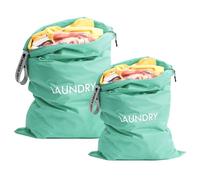 Asnews Bolsas de Lavandería, Impermeable Nylon Bolsa Ropa Sucia, 2Pcs Wet Dry Bag con Cremallera para Viajes, Fitness o Natación