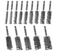 ASNOMY 14Pcs Cepillos de Alambre para Taladro, 8-25 mm Cepillo cilíndrico de acero inoxidable, con barra hexagonal, Cepillo Metálico para Limpieza y Pulido Superficies Metálicas Desoxidar