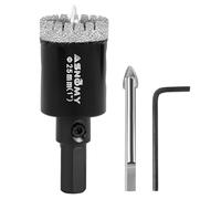 ASNOMY 25mm Broca de Diamante con Broca Piloto Central,Dentada Brocas Coronas de Diamante para porcelanico,Cristal Broca corona Sierra Perforadora para Taladrar Porcelana,Azulejos,Cerámica,Vidrio