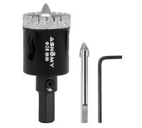 ASNOMY 28mm Broca de Diamante con Broca Piloto Central,Dentada Brocas Coronas de Diamante para porcelanico,Cristal Broca corona Sierra Perforadora para Taladrar Porcelana,Azulejos,Cerámica,Vidrio