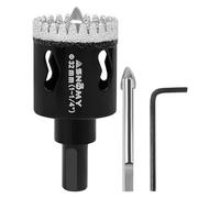 ASNOMY 32mm Broca de Diamante con Broca Piloto Central,Dentada Brocas Coronas de Diamante para porcelanico,Cristal Broca corona Sierra Perforadora para Taladrar Porcelana,Azulejos,Cerámica,Vidrio