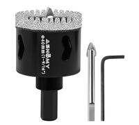 ASNOMY 40mm Broca de Diamante con Broca Piloto Central,Dentada Brocas Coronas de Diamante para porcelanico,Cristal Broca corona Sierra Perforadora para Taladrar Porcelana,Azulejos,Cerámica,Vidrio
