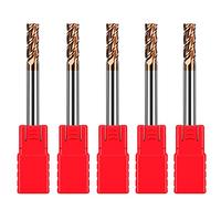 ASNOMY 5PCS 3mm HRC55 Molino de extremo cuadrado de carburo, molino de extremo de carburo de micro grano para metal duro, 4 flautas de fresadora, AlTiN recubierto de CNC Fresas