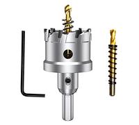 ASNOMY Sierra perforadora de metal duro de 42 mm, sierra perforadora de metal, sierra perforadora TCT, ideal para agujeros en acero inoxidable, hierro, madera, plástico