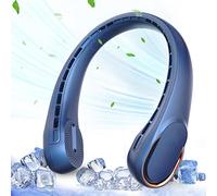 ASNUG Ventilador de cuello recargable por USB, 4000 mAh, 3 velocidades, enfriamiento rápido, ultra silencioso, adecuado para el hogar