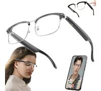ASnwpaK Gafas Inteligentes con Bluetooth, Llamadas + Asistente De Voz AI + Escuchar MúSica + Tomar FotografíAs, Gafas Anti Luz Azul, MicróFono Y Altavoz Integrados, para Hom-bres Y Mujeres,A