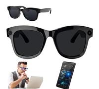 ASnwpaK Gafas Inteligentes con CáMara De 500W Y AI, TraduccióN + Control De Voz + WiFi Bluetooth, Gafas De TraduccióN Inteligentes con AplicacióN, para Escuchar MúSica, Hablar, Traducir,B