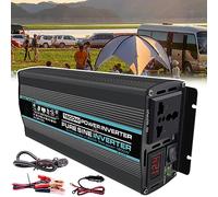ASnwpaK Inversor De Corriente, Inversor De Onda Sinusoidal Pura De 1000 W A 4000 W, Inversor De CC De DC 12V 24V 48V 60V A Ca De 220V para AutomóVil, con Toma De Ca + Pantalla Led,1800W-60V