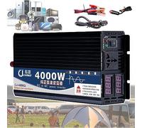ASnwpaK Inversor De Corriente, Inversor De Onda Sinusoidal Pura para El Hogar Y El AutomóVil (1600 W-8000 W), 12 V/24 V/48 V/60 V A 220 V, con Toma De Ca De 1/2 + Pantalla Led,4000W-12Vto220V