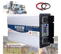 ASnwpaK Inversor De Corriente, Inversor De Onda Sinusoidal Pura para El Hogar Y El AutomóVil (1600 W-8000 W), 12 V/24 V/48 V/60 V A 220 V, con Toma De Ca De 1/2 + Pantalla Led,6000W-12Vto220V