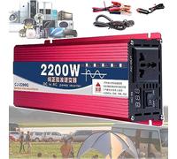 ASnwpaK Inversor De Corriente, Inversor De Onda Sinusoidal Pura para El Hogar Y El AutomóVil (1600 W-8000 W), 12 V/24 V/48 V/60 V A 220 V, con Toma De Ca De 1/2 + Pantalla Led,2200W-12Vto220V