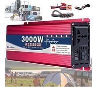 ASnwpaK Inversor De Corriente, Inversor De Onda Sinusoidal Pura para El Hogar Y El AutomóVil (1600 W-8000 W), 12 V/24 V/48 V/60 V A 220 V, con Toma De Ca De 1/2 + Pantalla Led,3000W-24Vto220V