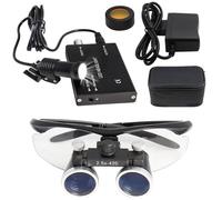 ASnwpaK Lupa Binocular Dental Ultraligera con Aumento De 2,5X/3,5X, con Luz Led De 5 W, Distancia Interpupilar Y Brillo Ajustables, para OdontologíA Y Laboratorio.,Black-3.5X