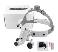 ASnwpaK Lupa Dental 2,5X/3,5X, Lupa Binocular HD con Luz Led De 5W (65 000 Lux), Brillo, Distancia Pupilar Y TamañO del Punto Ajustables, para OdontologíA Y Laboratorio.,2.5X
