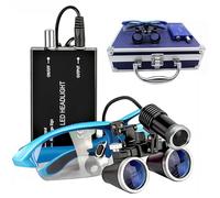 ASnwpaK Lupa Dental Binocular Ultraligera De 2,5/3,5 Aumentos, con Luz Led De 5W, con Brillo Y Distancia Interpupilar Ajustables, para OdontologíA, JoyeríA Y Laboratorio.,Blue-3.5X