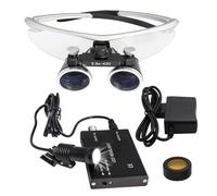 ASnwpaK Lupa Dental De Cabeza, con Lente De Aumento De 2,5X/3,5X + Faro Led De 5W + BateríA + Filtro, Distancia Pupilar Ajustable, para OdontologíA, JoyeríA, Aficiones.,Silver-3.5X