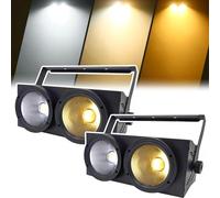 ASnwpaK Proyector COB De Dos Colores De 200W, Luz De Relleno De Doble Ojo (Blanco FríO + Luz CáLida), Control De Voz/DMX, DisipacióN De Calor Integral, para Escenario, Bodas, Fiestas,2PCS