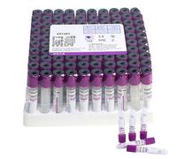 ASnwpaK Tubos De RecoleccióN De Sangre Vacutainer De 100 Piezas, Tubos De RecoleccióN De Sangre De Vidrio EDTA K2 De 2ml/3ml/5ml/10ml, con Tapas De Rosca Moradas, para Laboratorio,10ml