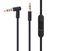 Asobilor Cable de audio de 3,5 mm macho a macho de 3,5 mm (1,4 m) con micrófono y controlador de audio, conector de ángulo de 90°, compatible con Beats by Dre Solo/Studio/Pro/Mixr (Negro)