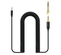 Asobilor Cable de audio en espiral de repuesto para Bose QC45 QC35 QC25 NC700 OE2 SoundLink, 2,5 mm a 3,5 mm, cobre OFC, chapado en oro, con adaptador de 6,35 mm (negro)