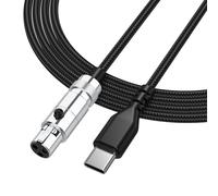 Asobilor Cable de audio mini XLR a USB-C compatible con auriculares AKG K702, Q701, K712 Pro, K240 MKII, K271 MKII, K175, K275, cable AUX de repuesto tipo C para teléfonos, tabletas y portátiles, 4.9