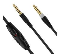 Asobilor Cable de audio para HyperX Cloud Alpha y Cloud Mix de 3,5 mm | Control de volumen y silenciamiento en línea, cobre trenzado, sin micrófono, 1,5 m