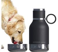 Asobu asosdb1-black botella termo 1l+cuenco mascota, 1 liter, acero in