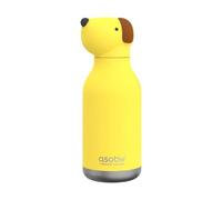 Asobu Bestie Dog - Botella de agua aislada de acero inoxidable con pajita, 460 ml