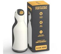asobu Bestie Penguin - Botella infantil aislada con tapa de acero inoxidable, 500 ml, color blanco y negro