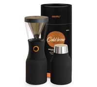 ASOBU Coldbrew Cafetera Portátil de Colada Fría con una Jarra de Acero de 40 oz con Aislamiento de Cobre (Black)