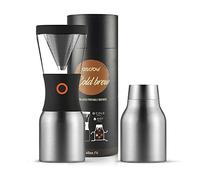 Asobu Coldbrew Cafetera Portátil de Colada Fría con una Jarra de Acero de 40 oz con Aislamiento de Cobre (Silver)