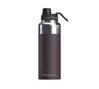 Asobu Mighty Botella de agua sin BPA de acero inoxidable con mango ergonómico y boquilla fácil que se mantiene caliente/frío durante 12/24 horas Burdeos