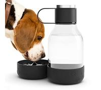 ASOBU twb20 Botella 1L+Bowl para Perros/Mascotas-Black, 1 Liter, Plástico