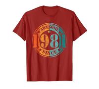Asombroso Asombrosa Desde 1981 Cumpleaños Hombre Mujer Camiseta, Hombre, Arándano, 3XL