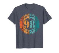 Asombroso Asombrosa Desde 1981 Cumpleaños Hombre Mujer Camiseta, Hombre, Azul Jaspeado, XL