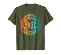 Asombroso Asombrosa Desde 1981 Cumpleaños Hombre Mujer Camiseta, Hombre, Verde Oliva, M