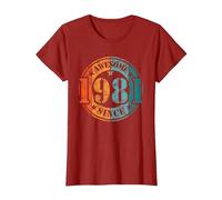 Asombroso Asombrosa Desde 1981 Cumpleaños Hombre Mujer Camiseta, Mujer, Arándano, 3XL