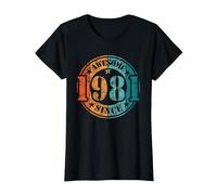 Asombroso Asombrosa Desde 1981 Cumpleaños Hombre Mujer Camiseta, Mujer, Negro, 3XL